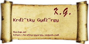 Krátky György névjegykártya